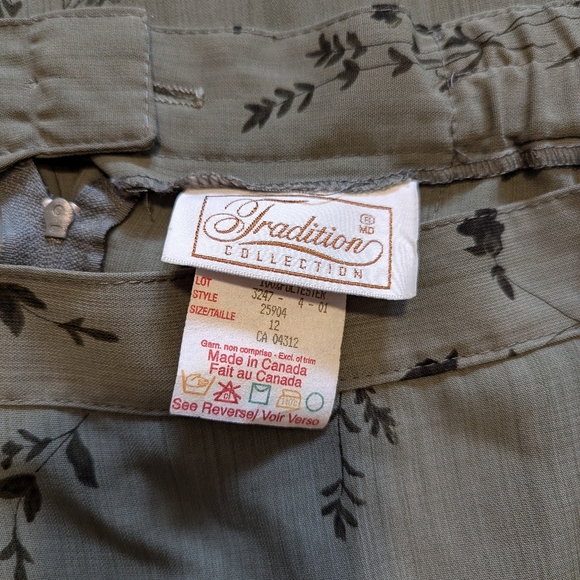 Vintage (90s) green floral midi skirt - Picture 4 of 4